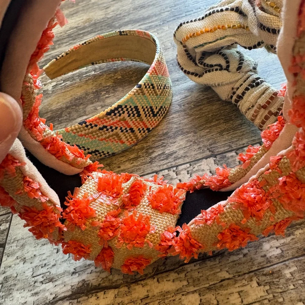 3-Piece Headband Bundle – Zara & Unbranded | Orange, Black & Neutral